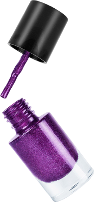 Purple nail polish isolated white